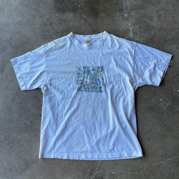 VINTAGE POTTO PORTUGAL SHIRT ART TOURISM NOVELTY MOSAIC GRAPHIC TEE WHITE MEN XL - Picture 1 of 5